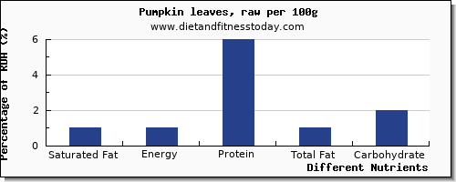 chart to show highest saturated fat in pumpkin per 100g